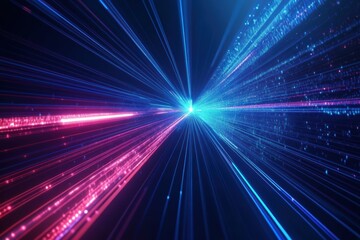 Exploring the depths of abstract digital technology with vibrant light patterns