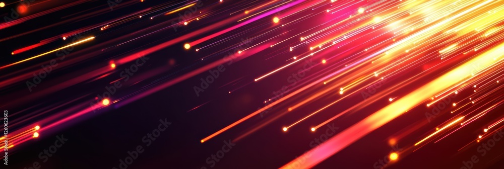 Poster Vibrant abstract graphic layout featuring dynamic light streaks and colors for advertising