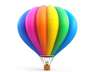 Fototapeta premium Colorful hot air balloons isolated on a white background