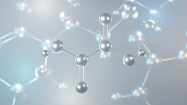 oxalic acid molecular structure, 3d model molecule, simplest dicarboxylic acid structural chemical formula view from a microscope