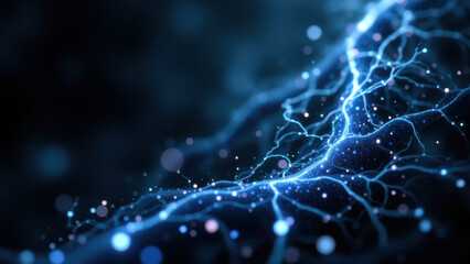Vagus Nerve Stimulation - Image of electronic circuit with blue lighting effect, resembling a neural network or electrical activity in the brain.
