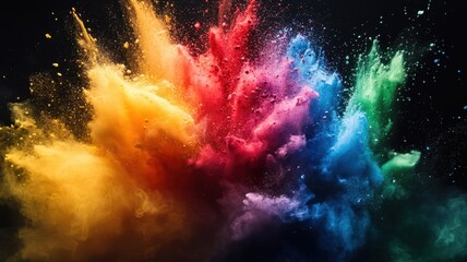 Obraz premium Aerial view of vibrant fireworks colorful explosions in a night sky celebration