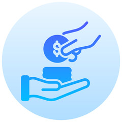 compensation vector round gradient icon