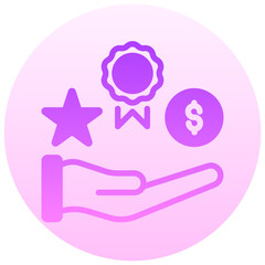 Obraz premium benefit vector round gradient icon
