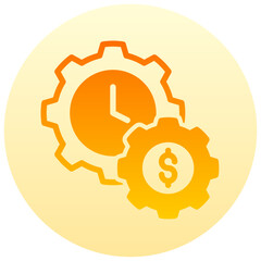 time is money vector round gradient icon