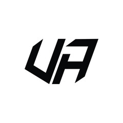 UA monogram logo design letter text name symbol monochrome logotype alphabet character simple logo