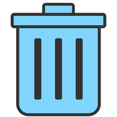 light blue trash can icon