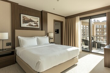 Luxurious hotel suite experience mountain view interior photography modern setting aesthetic appeal high fidelity visuals