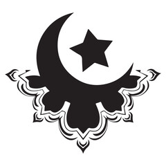 Beautiful Muslim festival illustration featuring mosques and stars