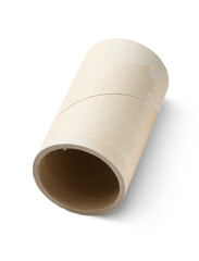 Cardboard tube isolated on transparent background