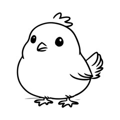 Hand-drawn vector of a cute easter chick, minimalistic sketch