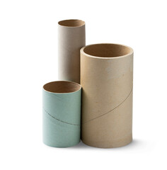 Cardboard tubes isolated on transparent background