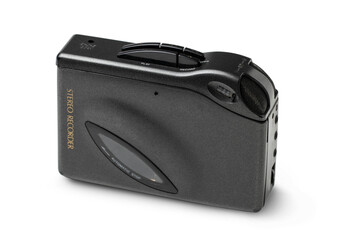 Analog stereo recorder isolated on transparent background