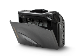 Analog stereo recorder isolated on transparent background