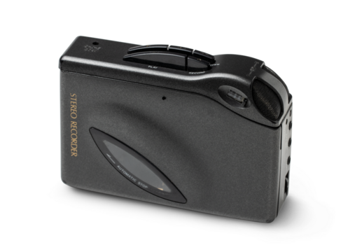 Analog stereo recorder isolated on transparent background