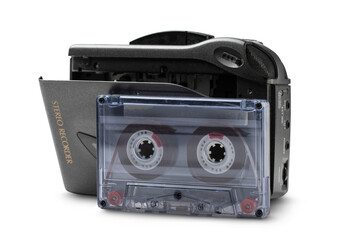 Analog stereo recorder isolated on transparent background