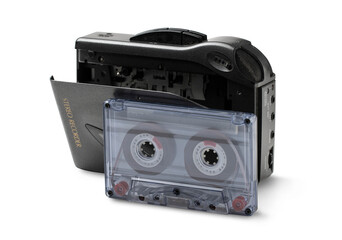 Analog stereo recorder isolated on transparent background