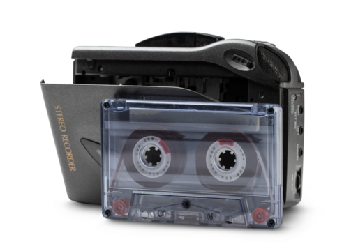 Analog stereo recorder isolated on transparent background