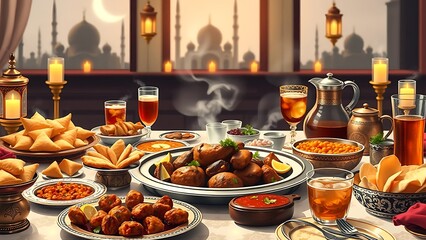 Fototapeta premium Ramadan Festivel ifter food background.