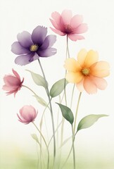 Obraz premium flores estilo acuarela