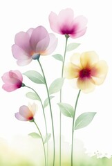 Naklejka premium flores estilo acuarela