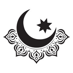 Beautiful Muslim festival illustration featuring mosques and stars