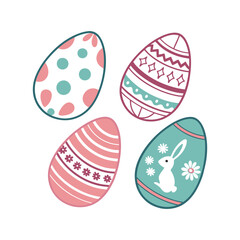 Easter eggs Set Clip art Vector Illustration