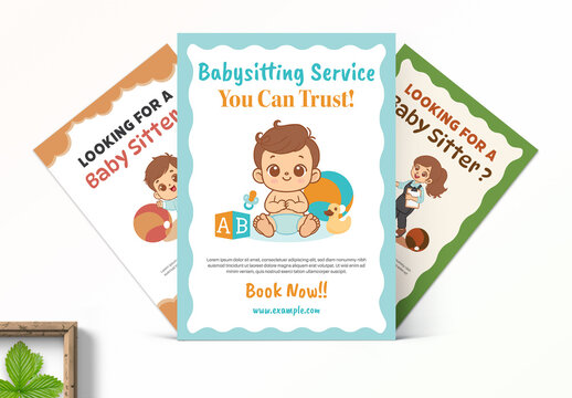 3 Baby Sitter Flyer Layouts