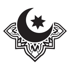 Beautiful Muslim festival illustration featuring mosques and stars