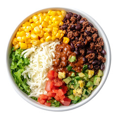 burrito bowl on transparent background