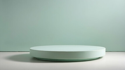 Pastel toned circular platform with minimalist design for aesthetic presentation