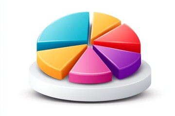 Fototapeta premium A flat, modern design of a pie chart with different poll result sections