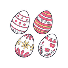 Easter eggs Set Clip art Vector Illustration