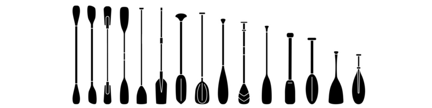 Paddle icon vector set. Oar illustration sign collection. Rowing symbol or logo.