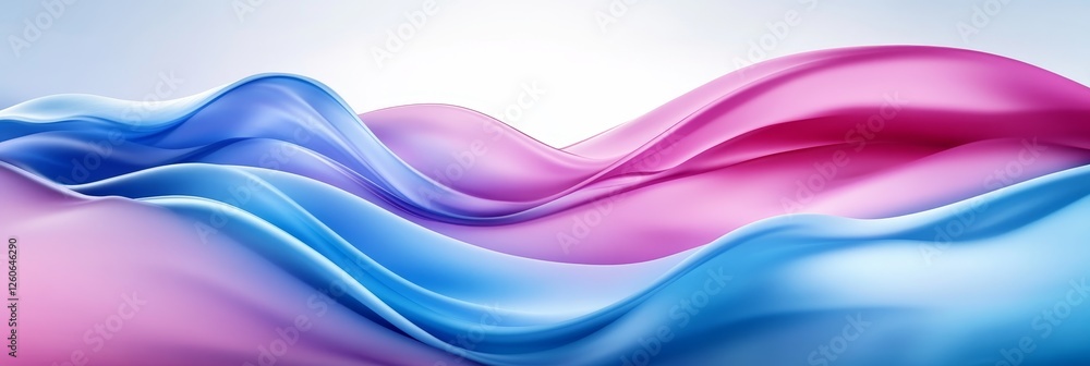 Poster abstract blue and pink waves - fluid, flowing waves of blue and pink create a dynamic and elegant ab