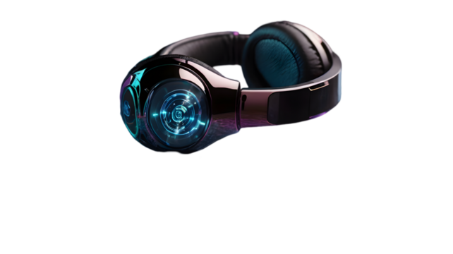 Create transparent background images of futuristic tech gadgets such as wireless earbuds
