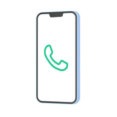 3D phone call icon object