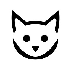 A sharp and stylish cat face icon designed with geometric shapes. Suitable for tech, fashion, and creative industries looking for a bold yet elegant logo.

