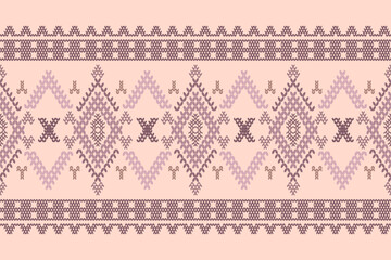 Ikat ethnic geometric abstract embroidery oriental traditional knitted pattern. Native geometry decorative design for fabric, wallpaper, background, interior, decoration, texture, border decor, print