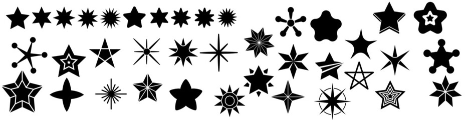 Star icon vector set. Twinkling star illustration sign collection. Sparkles symbol. Shining burst logo.