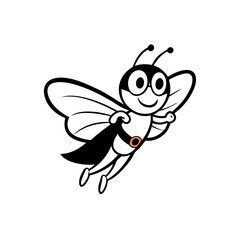 bee on white background