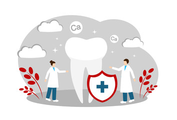 The concept of protecting teeth from caries. Dentists treat the tooth. Health of the teeth and oral cavity. Tooth enamel