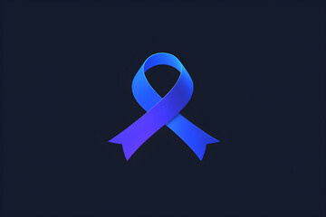 Blue ribbon symbolizing awareness and support for causes and initiatives related to health. Colorectal Cancer Awareness Month
