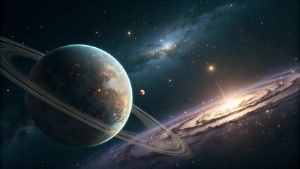 Fototapeta premium a-minimalist-wallpaper-featuring-a-planet-with-sof (3)