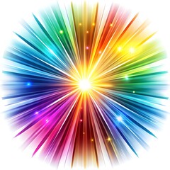 Obraz premium Rainbow crystal star. Crystal ray light, sun shines rainbow