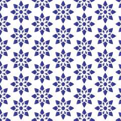 seamless pattern with blue flowers