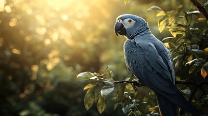 Fototapeta premium Vibrant Parrot Perched on Tree Branch in Ultra Detail