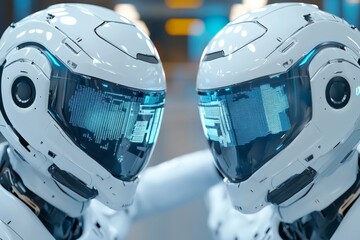 A high-tech digital marketplace where AI-driven algorithms display personalized special offers in holographic ads