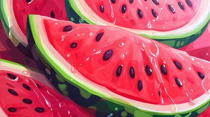 Cartoon fresh watermelon illustration
