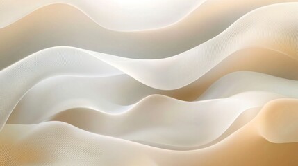 Obraz premium Abstract waves of soft beige and cream tones creating a serene and fluid pattern